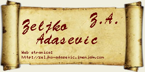 Željko Adašević vizit kartica